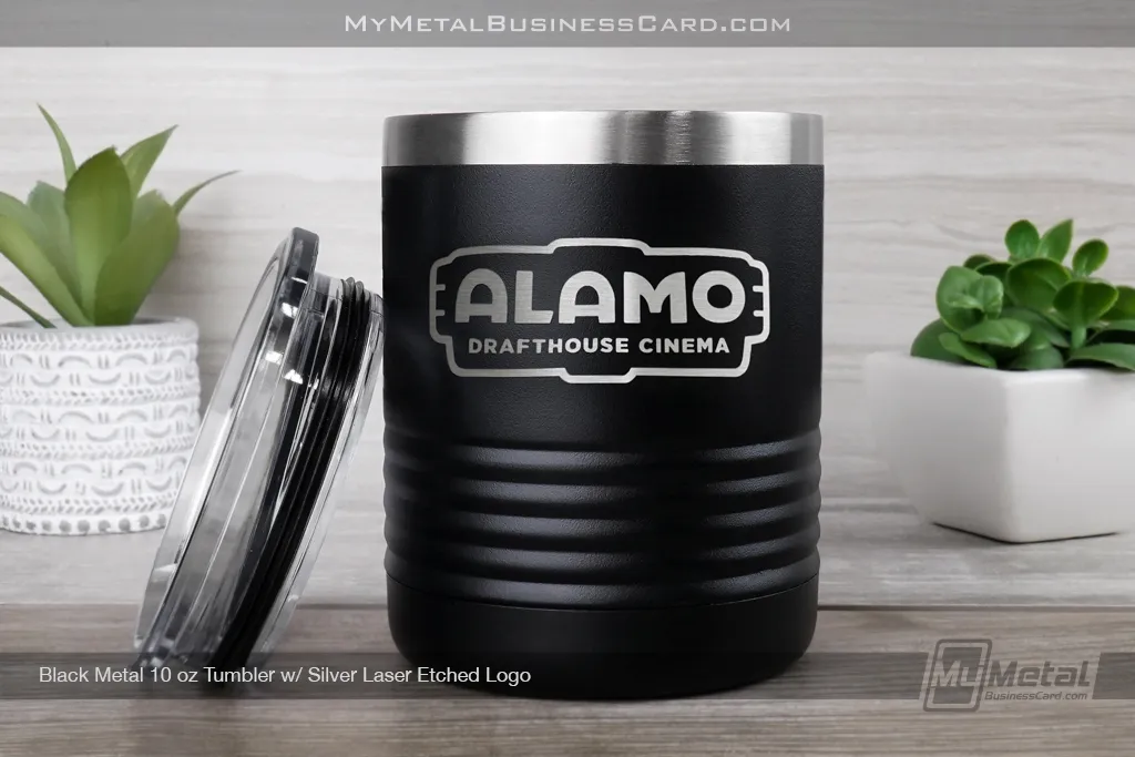 Black-Metal-10-Ounce-Tumbler-With-Custom-Silver-Laser-Etched-Logo