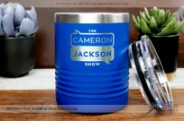 Blue-Metal-10-Ounce-Tumbler-With-Custom-Silver-Laser-Etched-Logo-Cameron-Jackson-Show