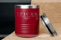 Maroon-Metal-10-Ounce-Tumbler-With-Custom-Silver-Laser-Etched-Logo-Cigars