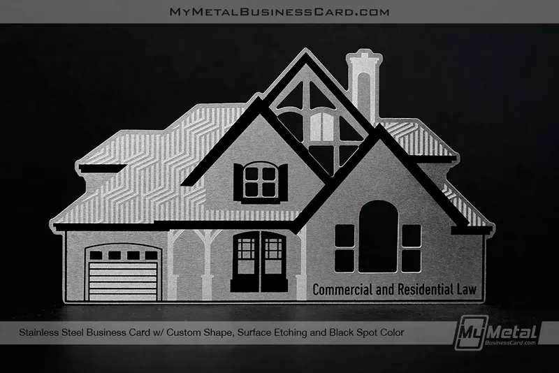 Real Estate Agent Business Card Requirements 11 My Metal Business Card | AWS94646 Stainless Steel Quick Metal Card With Custom Shape House For Realtor
