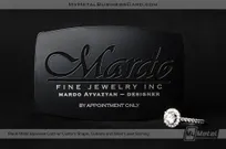 Black-Metal-Business-Card-With-Custom-SHape-For-Fine-Jewelry-Maker