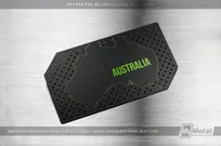 Black-Metal-Business-Card-For-Compustar-Australia-Custom-Cutouts-Surface-Etching-Green-Spot-Color