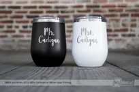 Black-and-White-Metal-12-oz-Wine-Tumbler-Mr-Mrs-Wedding-Logo