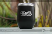 Black-Metal-12-oz-Tumbler-Custom-Etched-With-Custom-Drafthouse-Logo