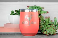 Coral-Metal-12-oz-Tumbler-Custom-Etched-With-Clear-Lid-Silver-Laser-Etching