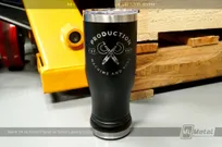 Black-Metal-14oz-Pilsner-Silver-Laser-Etched-Logo-Production-Machine-Tools