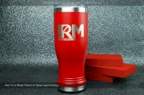 Red-Metal-14oz-Pilsner-Silver-Laser-Etched-I-Represent-Music