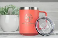 Coral-Metal-15-Ounce-Mug-Silver-Laser-Etched-Logo-Jewelry