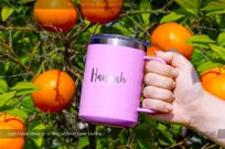 Light-Purple-Metal-15-Ounce-Mug-Silver-Laser-Etched-Logo-Name