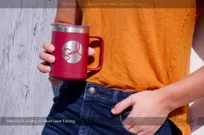 Maroon-Metal-15-Ounce-Mug-Silver-Laser-Etched-Logo-Social-Kitchen