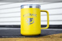 Yellow-Metal-15-Ounce-Mug-Silver-Laser-Etched-Logo-Kodiak