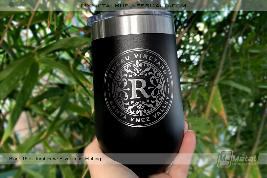 Black-Metal-16-oz-Tumbler-Wine-With-Etched-Logo-For-Vinyard-Winery