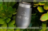 Gray-Metal-16-oz-Tumbler-Wine-With-Etched-Custom-Adventure-Company-Logo