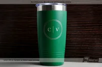 Green-Metal-20-oz-Tumbler-With-Custom-Silver-Laser-Etched-Personal-Logo