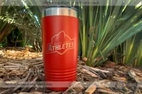 Red-20-oz-Metal-Tumbler-with-Custom-Athletic-Etched-Logo