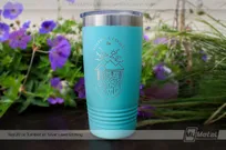 Teal-Metal-20-oz-Tumbler-With-Custom-Silver-Laser-Monogram