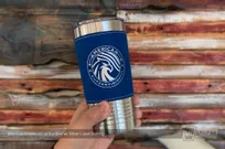 Blue-Leatherette-Metal-20-oz-Tumbler-Etched-To-Order-With-Your-Logo