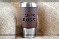 Dark-Brown-Leatherette-Metal-20-oz-Tumbler-With-Custom-Laser-Engraved-Personal-Logo