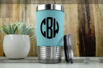 Teal-Leatherette-Metal-20-oz-Tumbler-With-Custom-Laser-Monogram