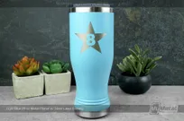 Light-Blue-Metal-20oz-Pislner-Silver-Laser-Etching-Star-8-Logo