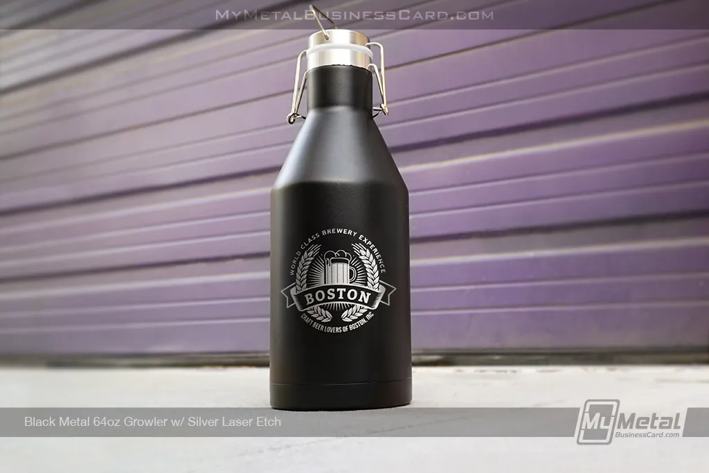 Black-Metal-64-oz-Insulated-Growler-For-Brewery-With-Custom-Logo