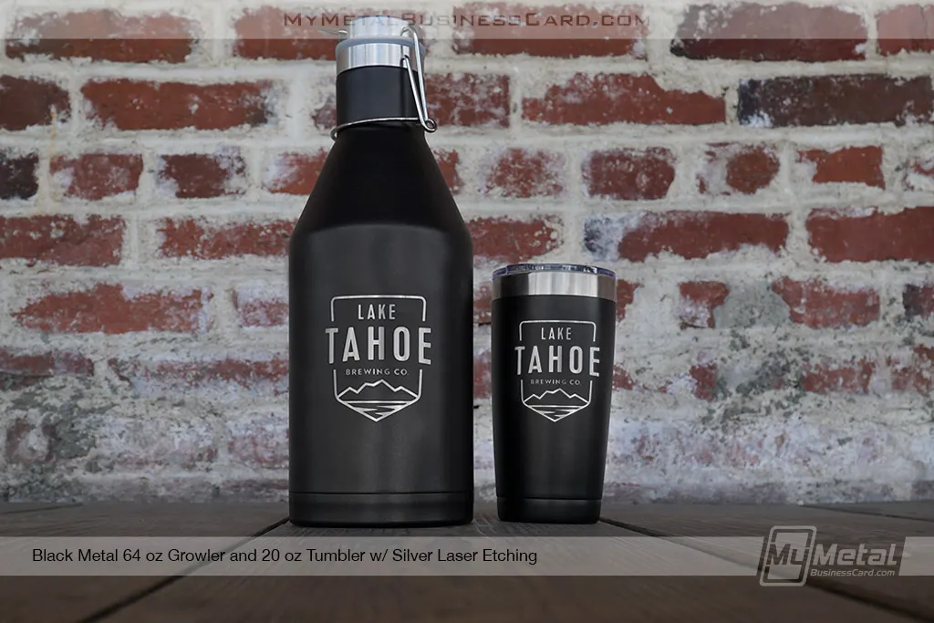 Black-Metal-64-oz-Insulated-Growler-and-Tumbler-with-Custom-Etched-Logo