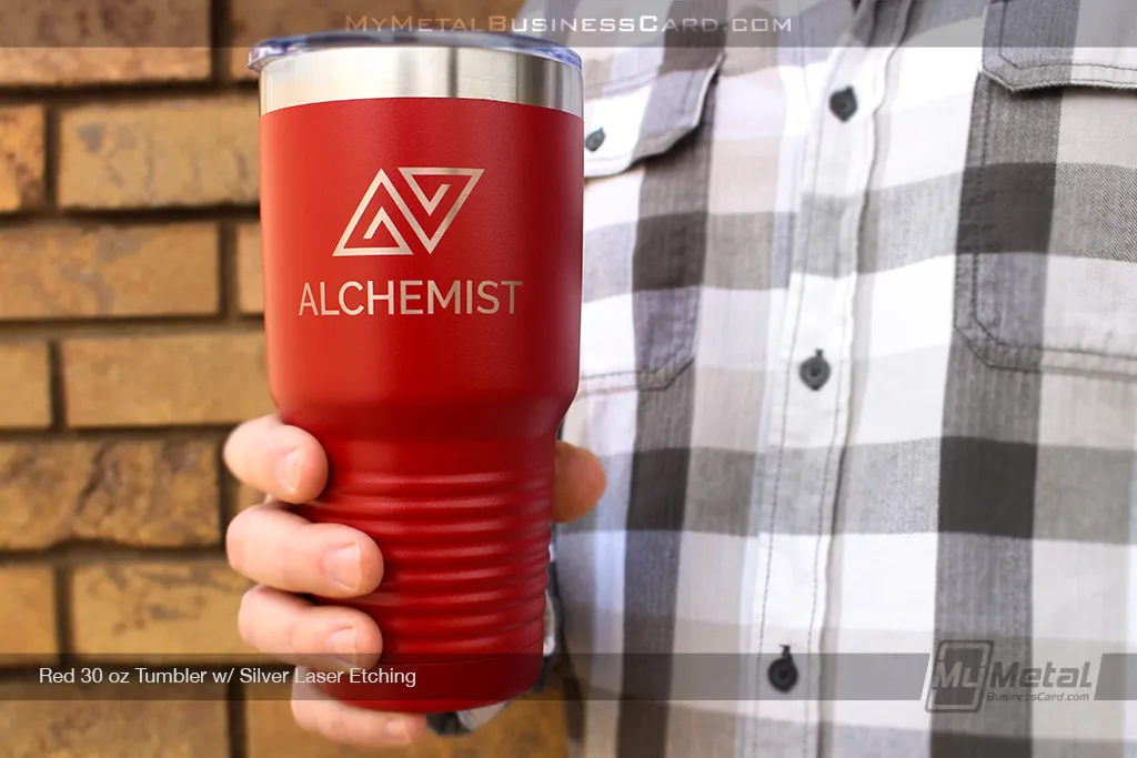 Red-30-oz-Metal-Tumbler-With-Your-Company-Logo-Custom-Laser-Etched