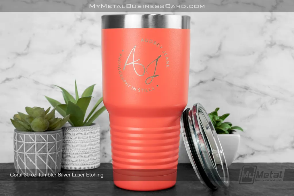 Coral-30-oz-Metal-Tumbler-With-LaserAj-Photo