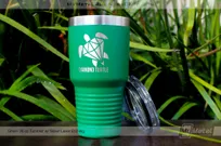 Green-30-oz-Metal-Tumbler-With-Laser-Engraved-Turtle-Logo-Custom-to-Your-Company
