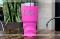 Pink-30-oz-Metal-Tumbler-With-Custom-Logo-featuring-Your-Name-In-Calligraphy