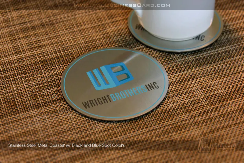 Brushed-Stainless-Steel-Metal-Coaster-With_Blue-Screen-Print-Color