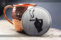 Stainless-Steel-Metal-Coaster-With-Black-Spot-Color