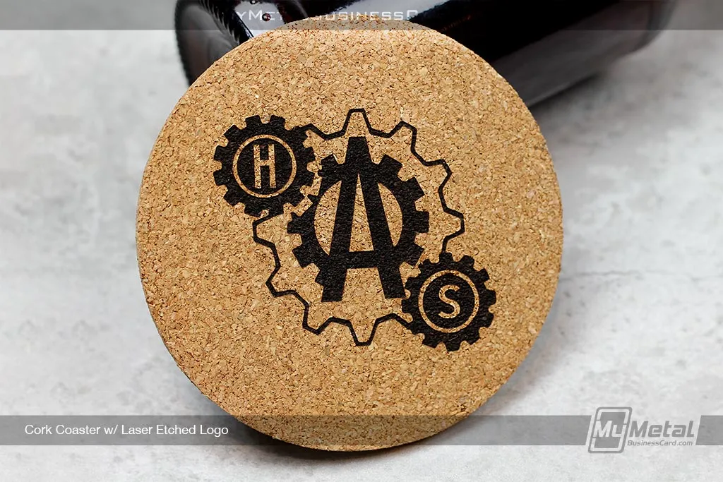 Cork-Coaster-Laser-Etched-Gear-Logo-Design