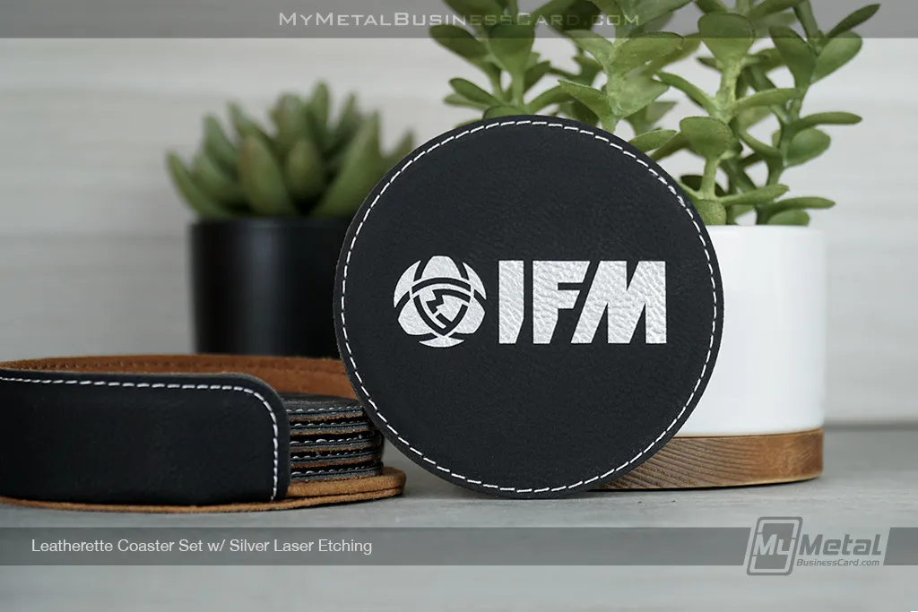 Leatherette 6-Coaster Set