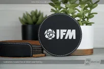 Black-Leatherette-Coaster-Set-Custom-Etched-With-Your-Logo