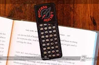Black-Metal-Bookmark-With-Custom-Cutout-and-Black-Spot-Color-Pattern