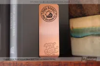Copper-Finish-Metal-Bookmark-With-Custom-Cutout-and-Black-Spot-Color-for-BBQ-Company