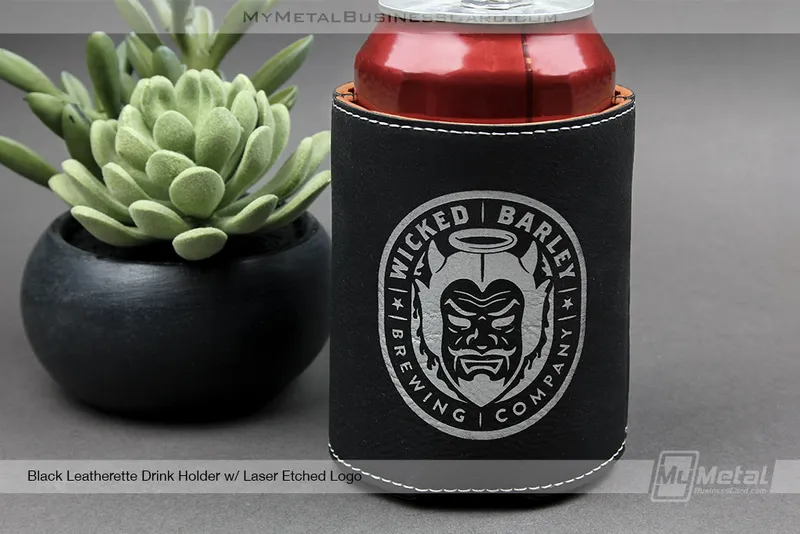 Drink-Holder-Black-Leatherette-Laser-Etched-For-Brewery