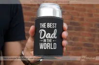 Drink-Holder-Black-Leatherette-Laser-Etched-For-Dad-Fathers-Day-Custom-Gift