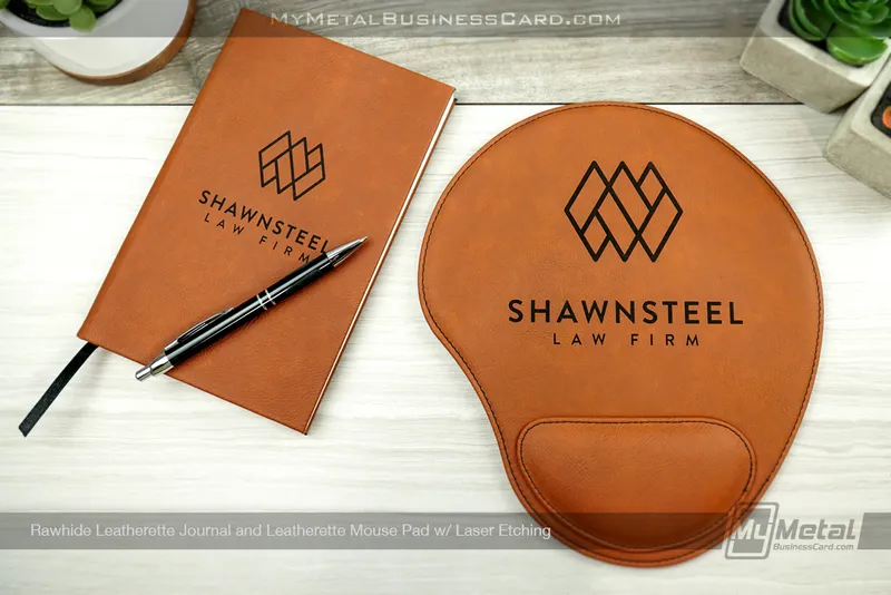 Rawhide-Leatherette-Mouse-Pad-and-Leatherette-Journal-Shawn-Steel-Lawfirm