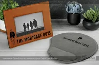 Rawhide-Leatherette-Mouse-Pad-and-Leatherette-Picture-Frame-Mortgage-Guys