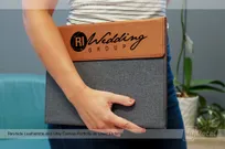 Rawhide leatherette custom etched portfolio