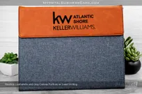 Rawhide-Leatherette-Gray-Canvas-Portfolio-Laser-Etching-Keller-Williams