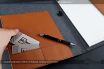 Rawhide-Leatherette-Portfolio-Cover-With-Poscket-For-Metal-Business-Cards