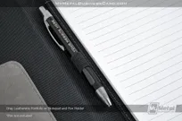 Gray-Leatherette-Portfolio-WIth-Close-Up-of-Inside-with-Notepad-and-Pen
