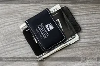 Black-Leatherette-Money-Clip-Security-National-Laser-Etched-Logo