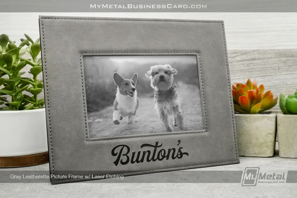 GrayPicture-Frame-With-Silver-Laser-Etching-Burton-Dog