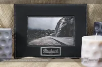 Black-Leatherette-Picture-Frame-With-Silver-Laser-Etched-Family-Logo
