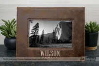 Rustic-Picture-Frame-With-Silver-Laser-Etching-Wilson-Family