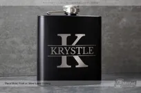 Black-Metal-Flask-With-K-Custom-Name-Logo